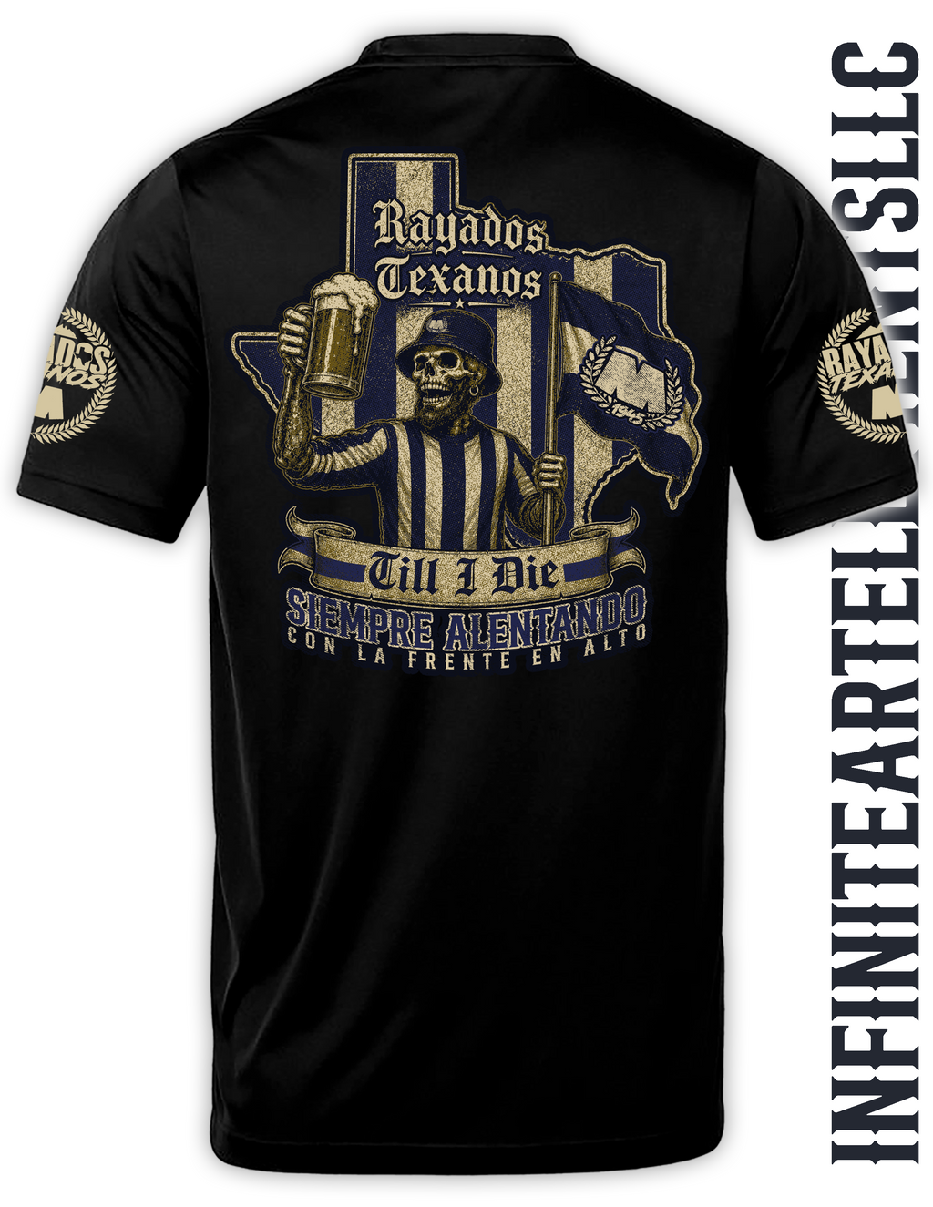 Rayados Texanos Official FAN Shirt - SOLID BLACK SHIRT