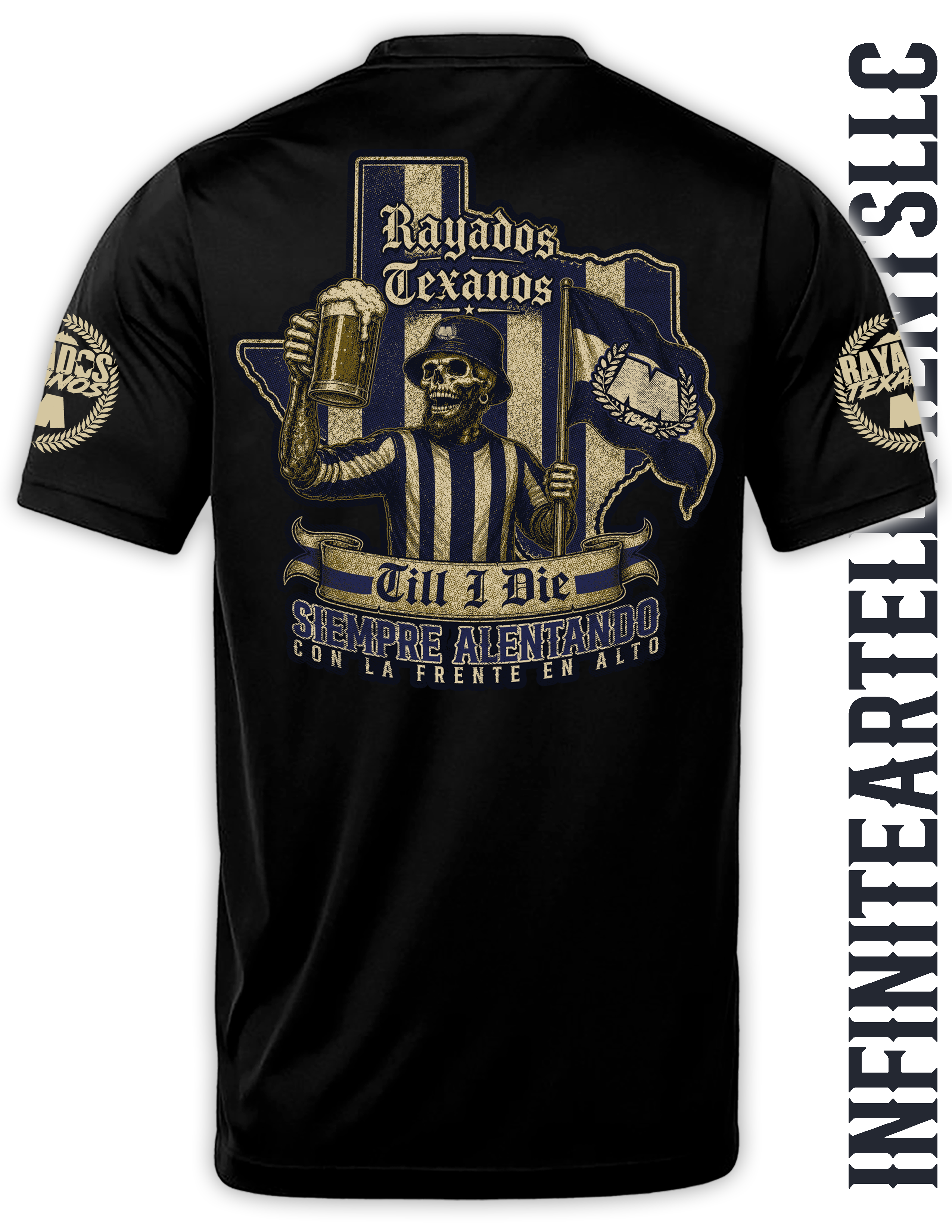 Rayados Texanos Official FAN Shirt - SOLID BLACK SHIRT